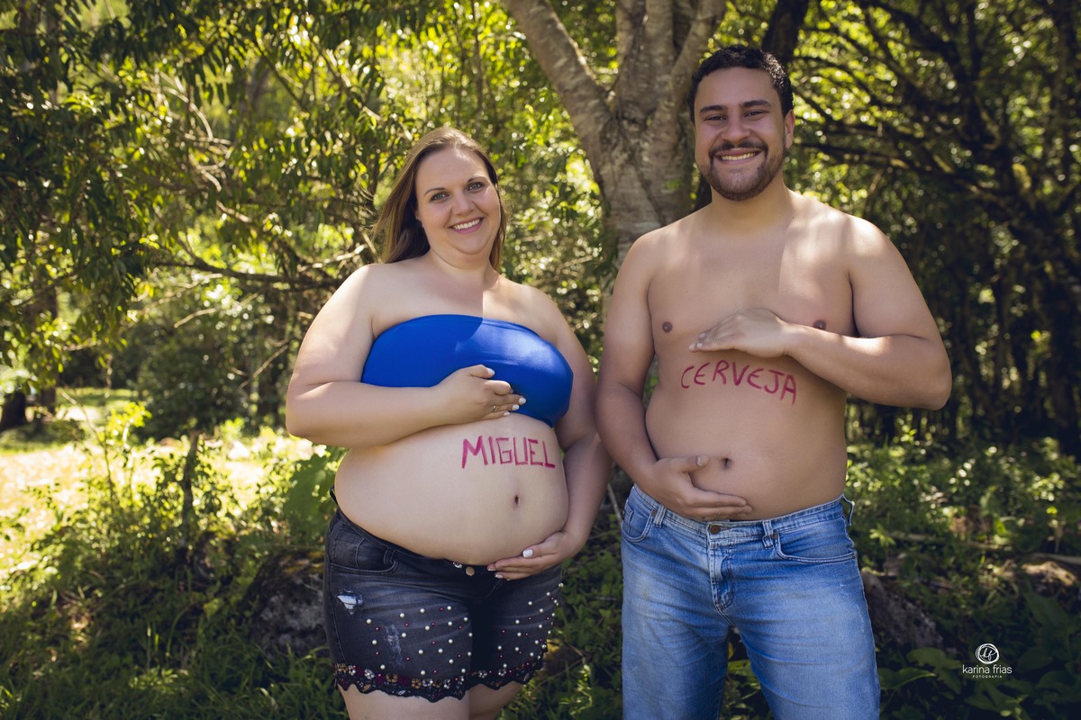 o pai escreveu cerveja na barriga