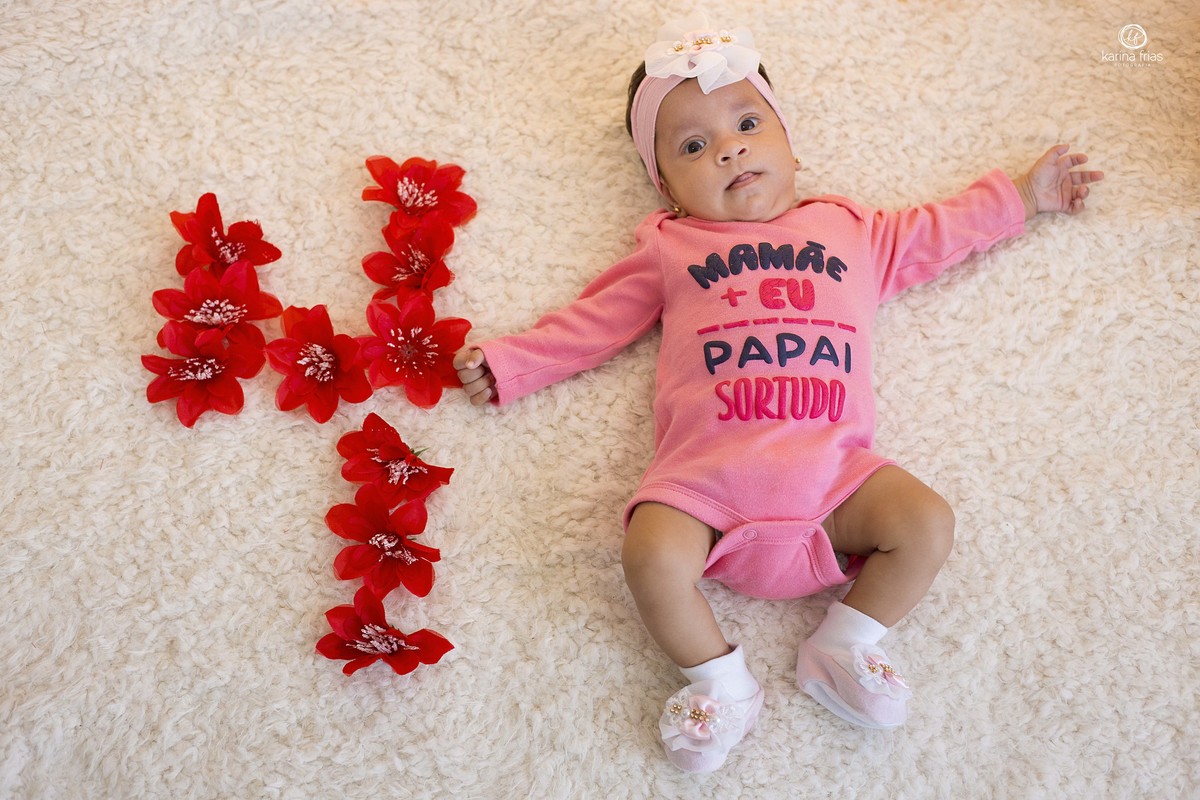 o numero representa o mes da bebe no ensaio de acompanhamento mensal