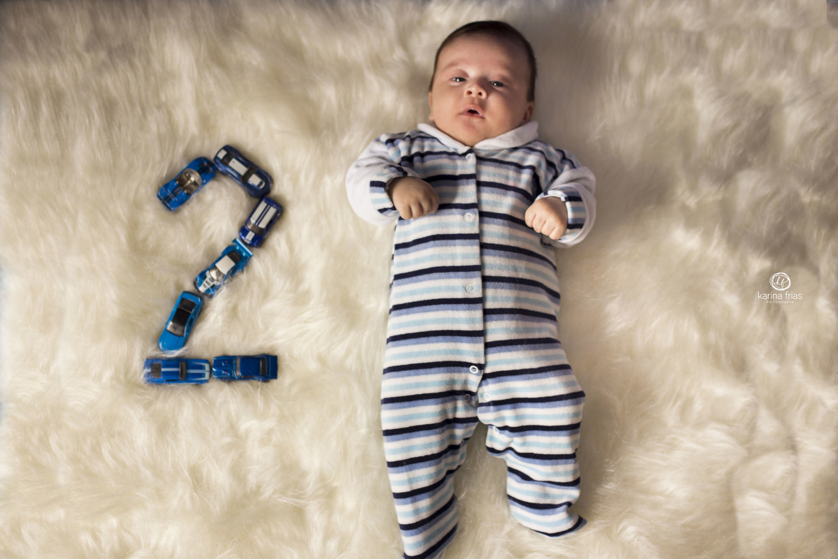 no acompanhamento mensal, utilizamos carrinhos para fazer os numeros correspondentes ao mes