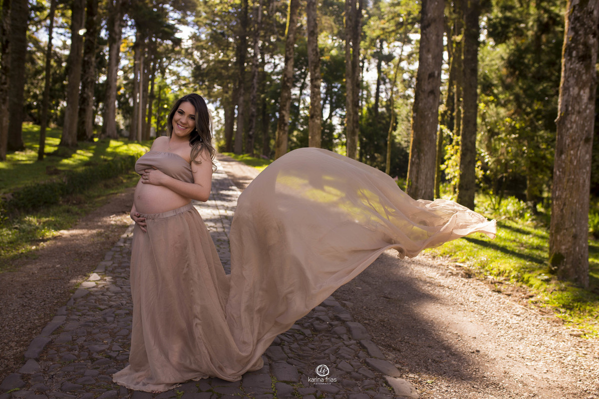 o veu voa no ensaio de gestante externo