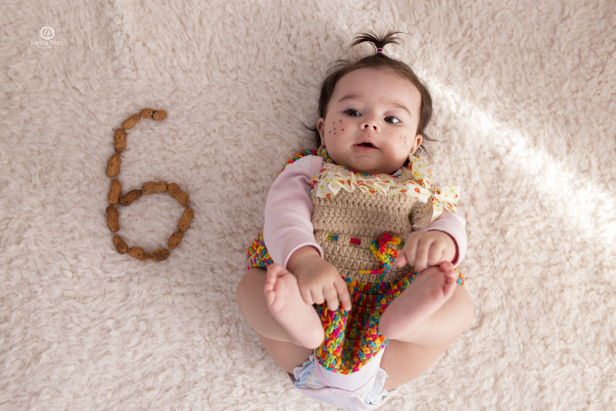 com amendoins representamos o numero do mês da bebe