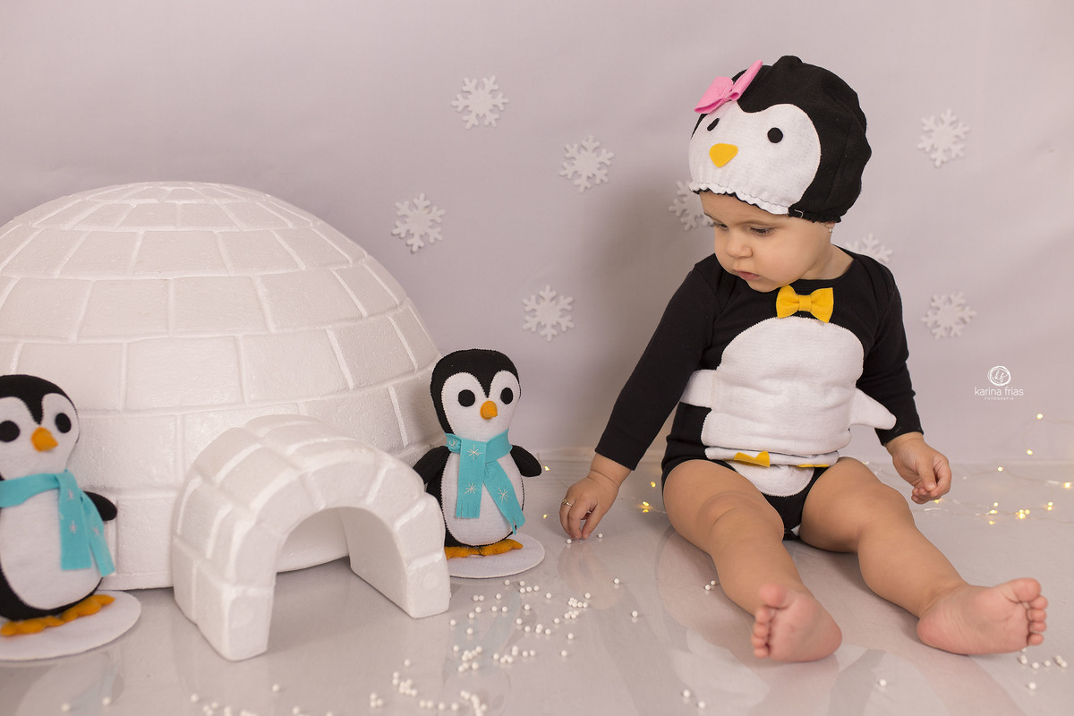 a bebe esta no cenario de inverno