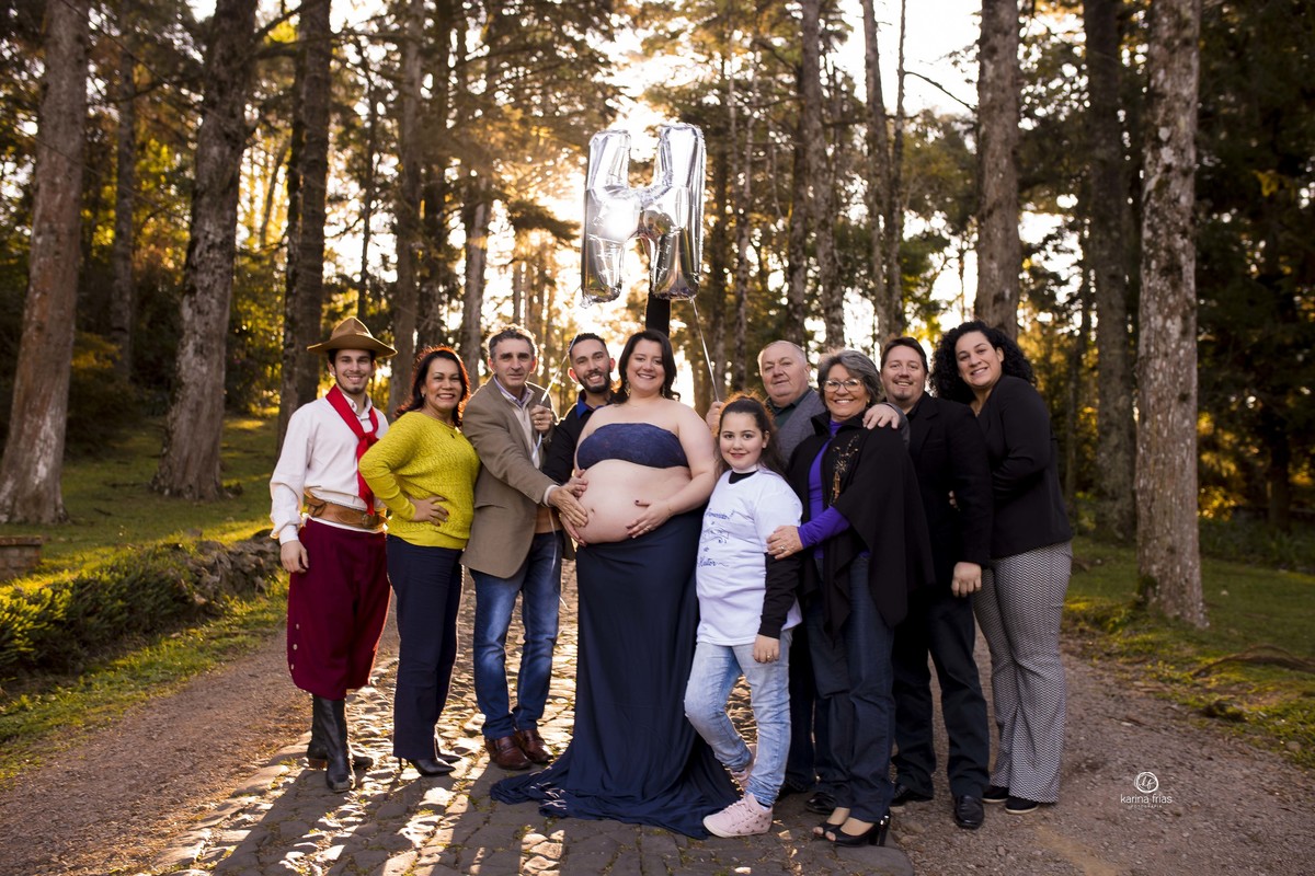 a familia toda participou do book de gestante