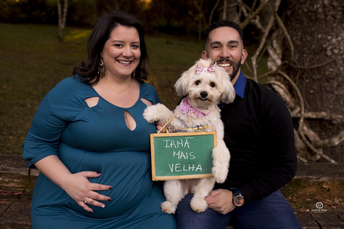 a cachorrinha participou do ensaio externo de gestante