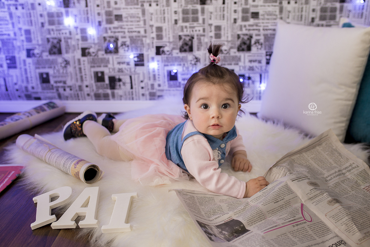 no ensaio de acompanhamento, a bebe esta de bruços