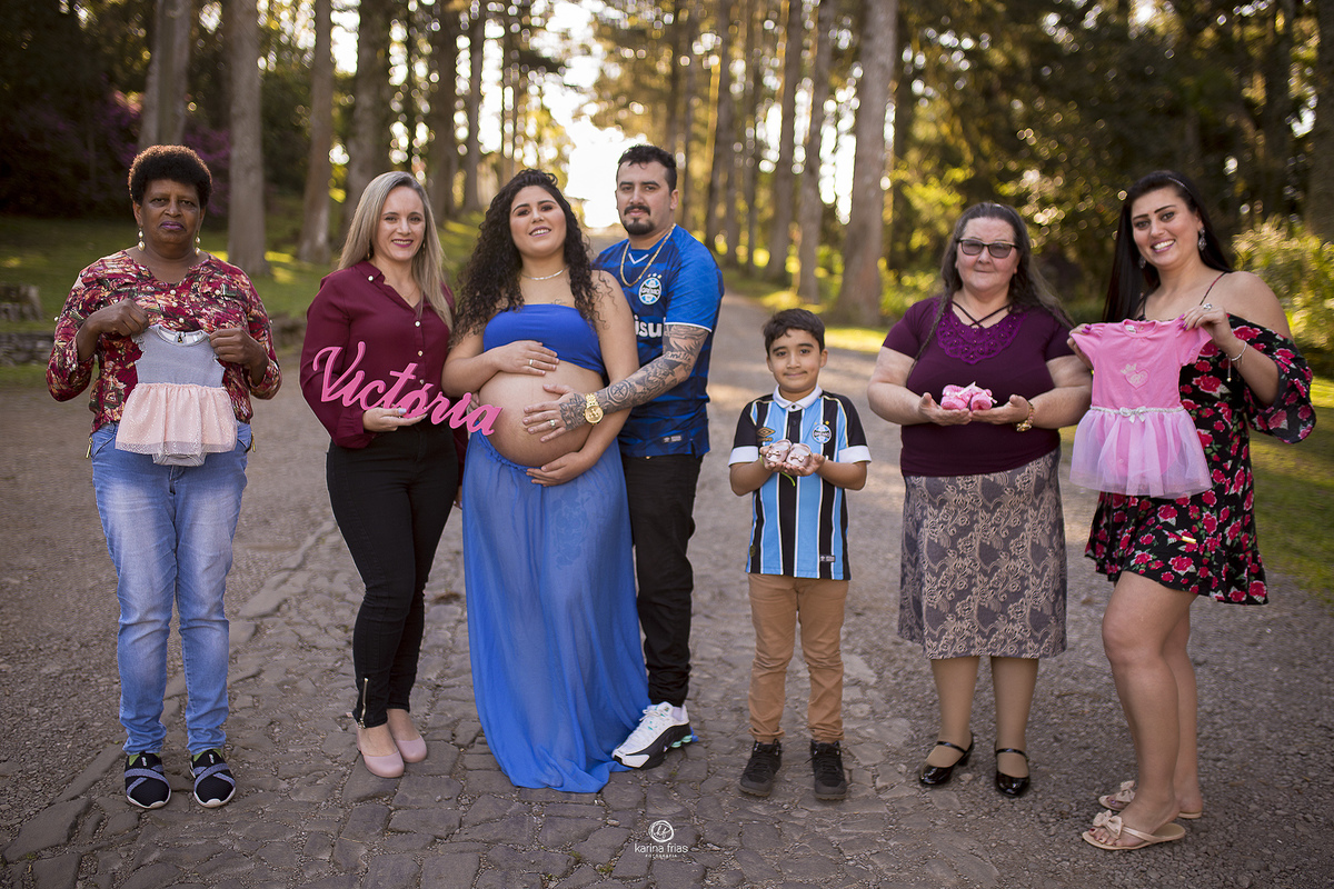 no ensaio de gestante a familia toda participou