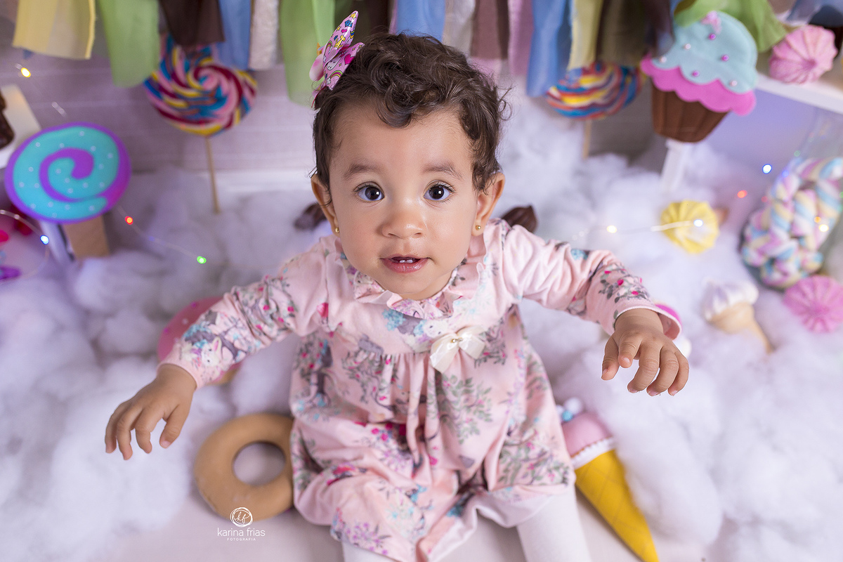 no cenario infantil utilizamos doces de verdade