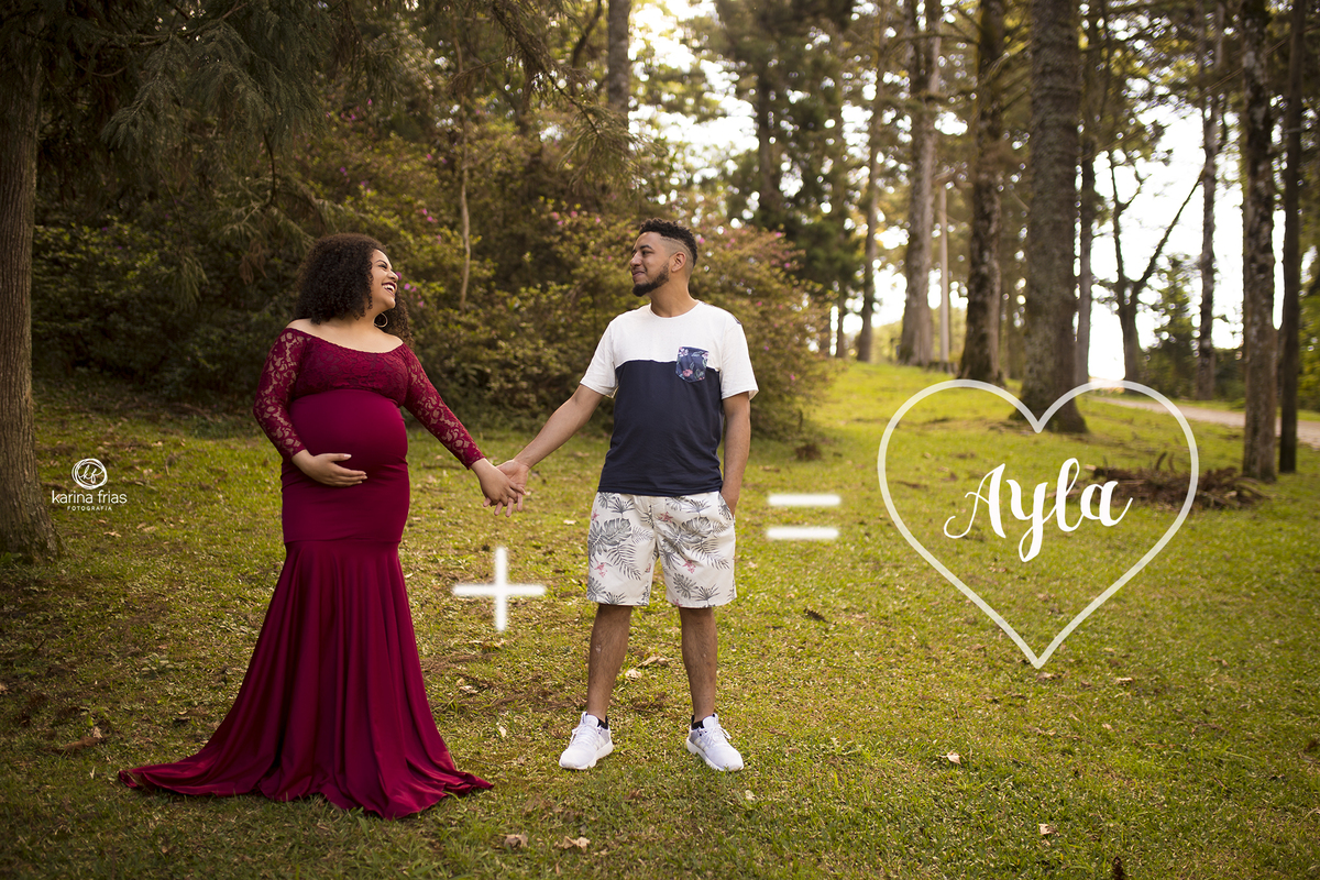 no ensaio de gestante fazemos montagens com o nome da bebe