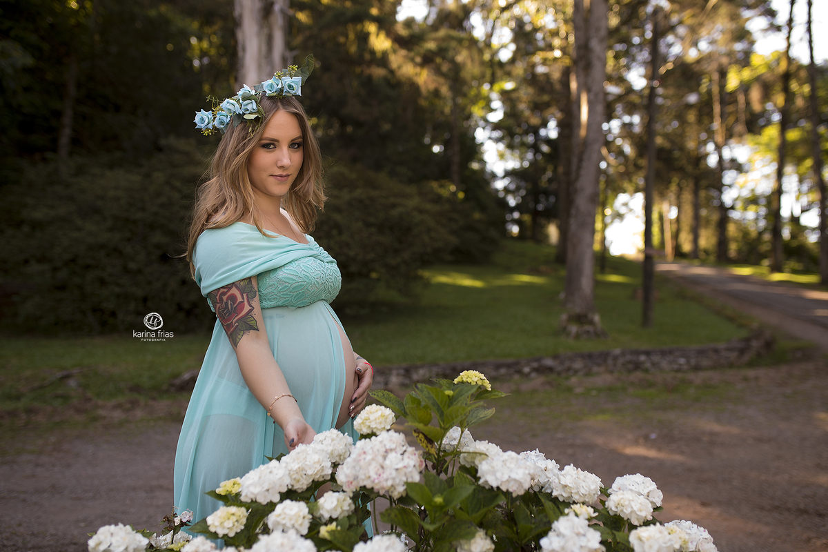 ensaio de gestante externo realizado em parque de caxias do sul