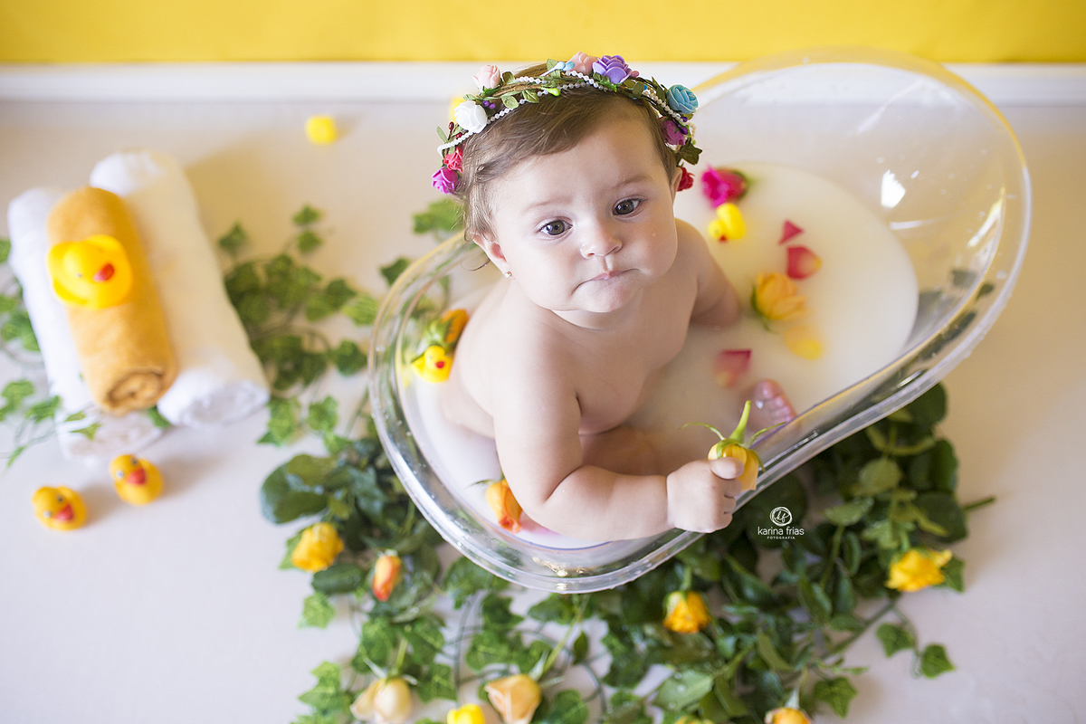 no ensaio infantil utilizamos uma banheira