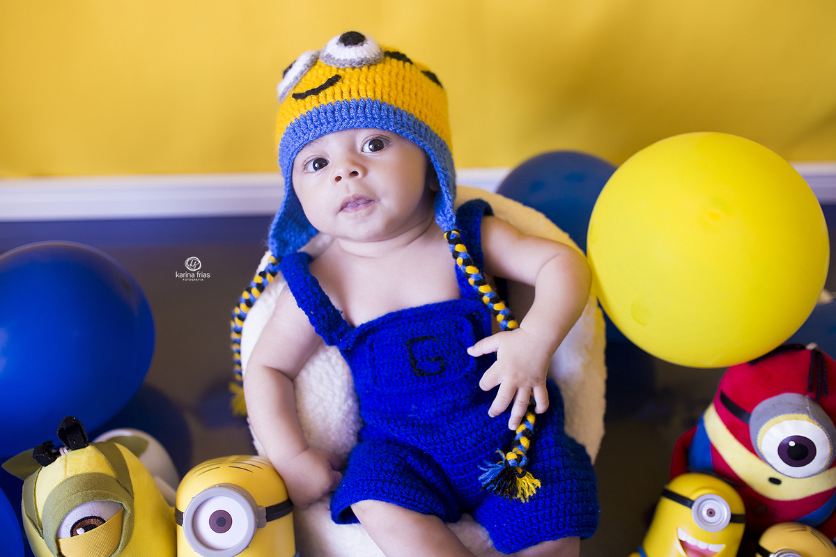 no ensaio infantil fizemos o cenario dos minions