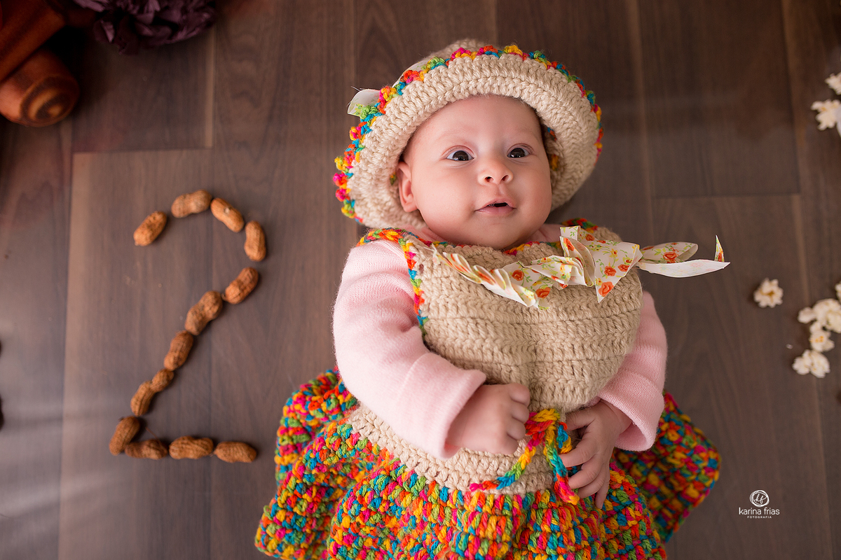 no acompanhamento mensal utilizamos amendoins para representar os meses da bebe