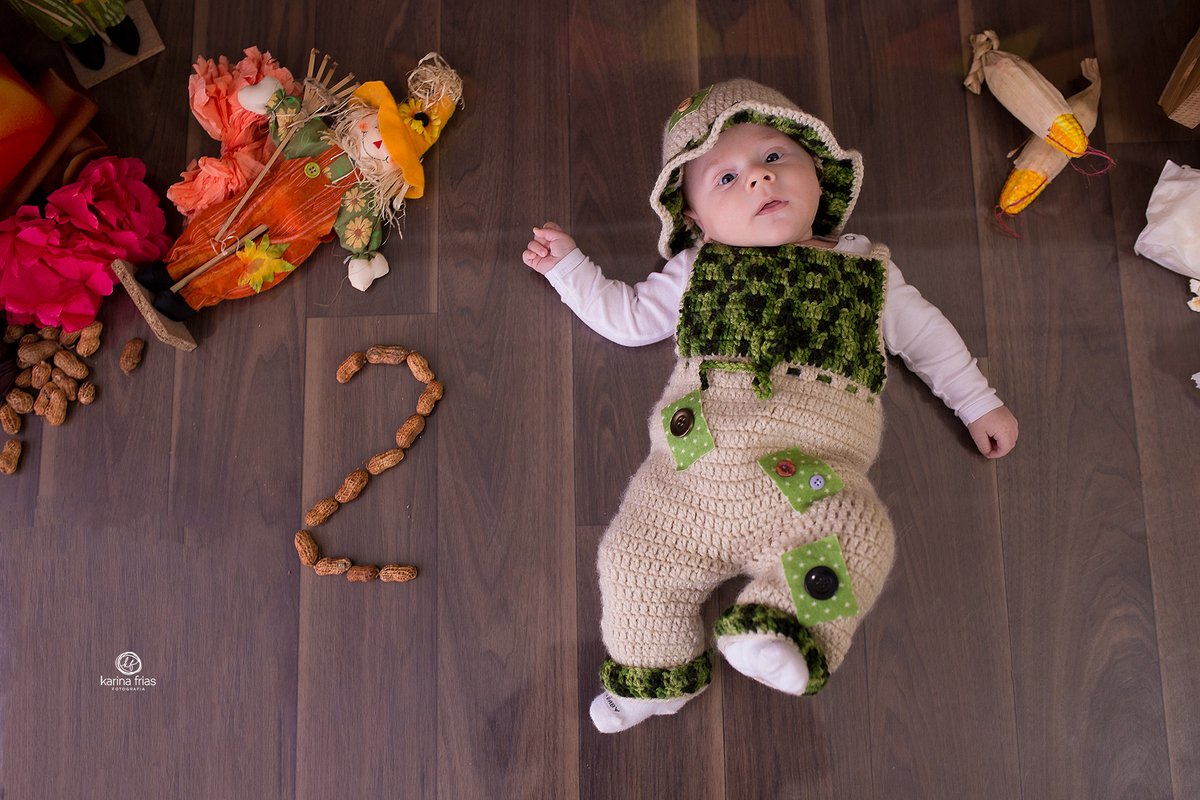 utilizamos os amendoins para representar o numero do mês da criança