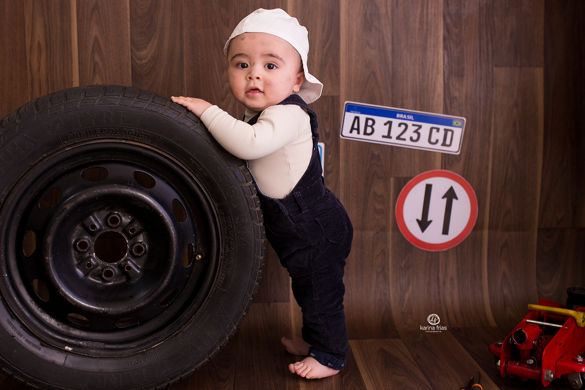 no acompanhamento mensal usamos o pneu para as fotos