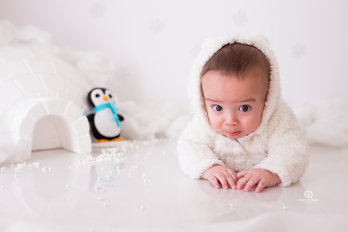 no ensaio infantil o bebe chora 