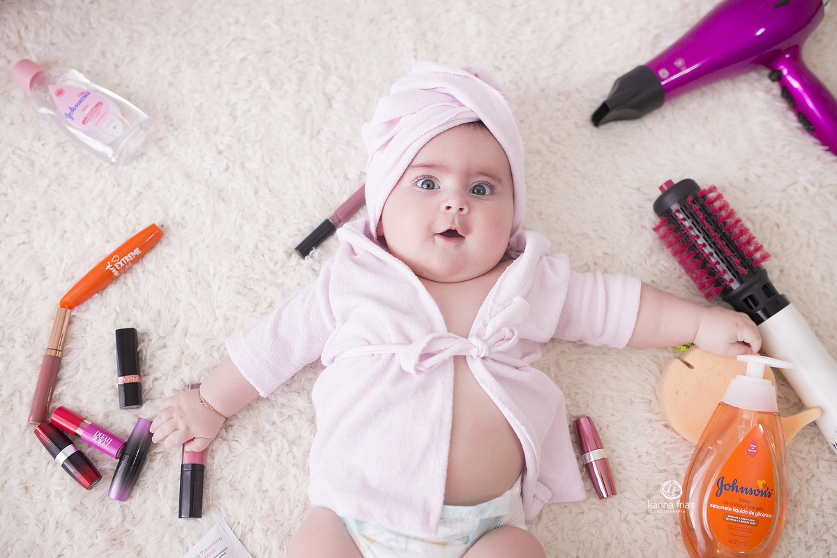 no acompanhamento mensal usamos itens de beleza