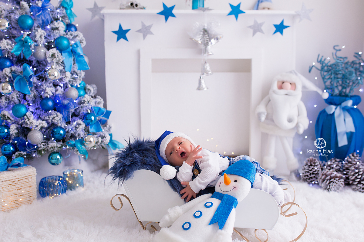 no ensaio de natal fizemos decoração azul