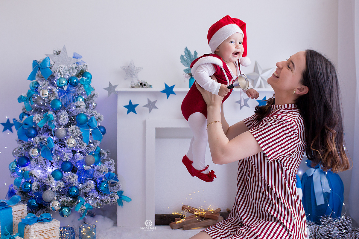 no ensaio de natal as modelos sorriem