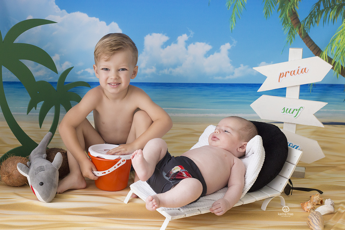 no ensaio infantil o irmao mais velho participou das fotos