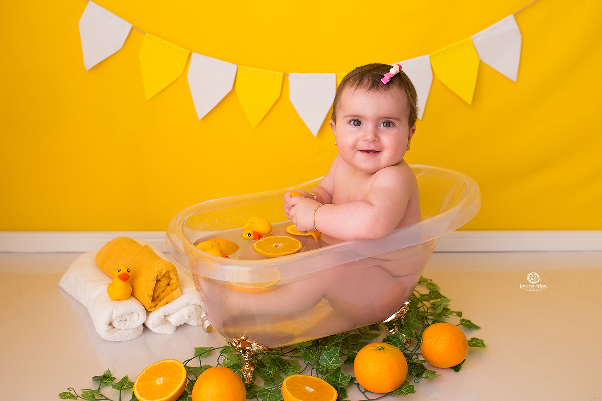 no ensaio infantil usamos a banheira