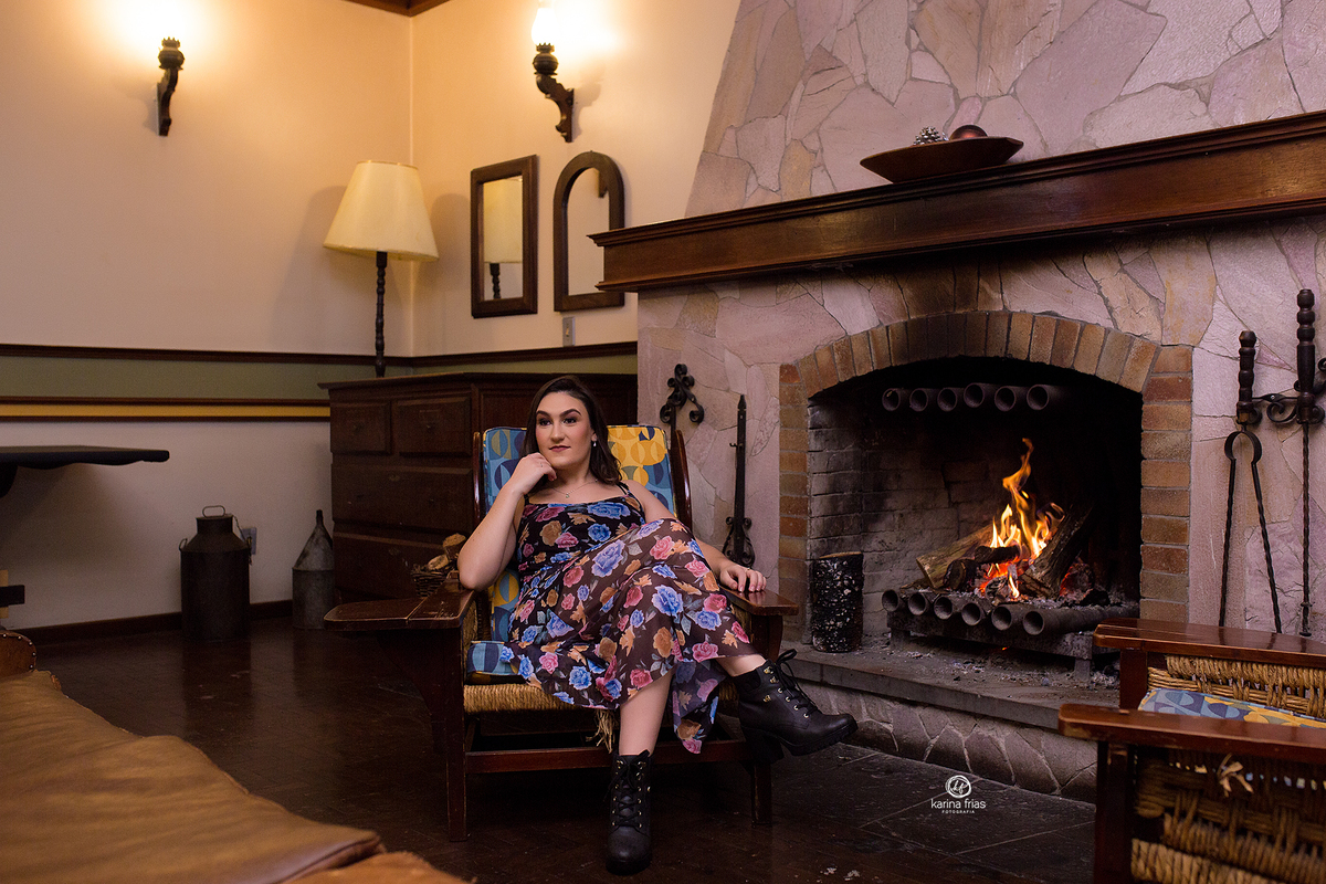 no ensaio externo usamos a lareira do hotel