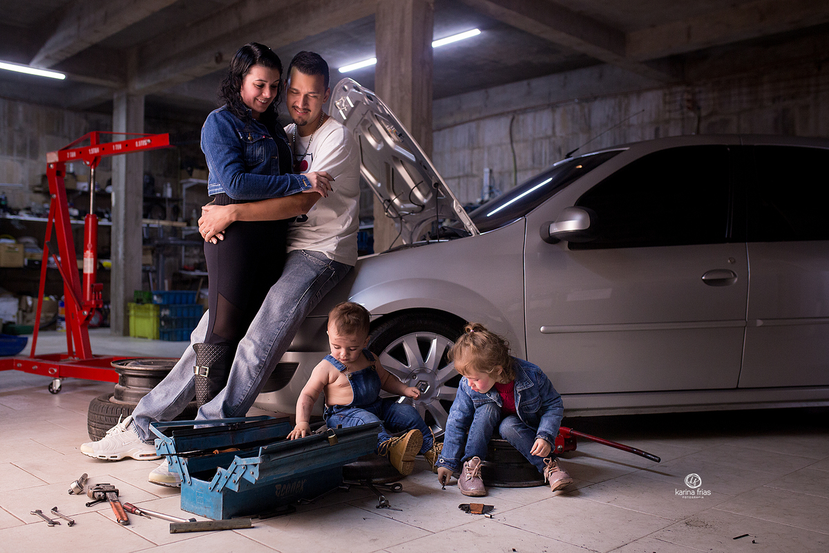 os pais e irma também participaram da sessão infantil
