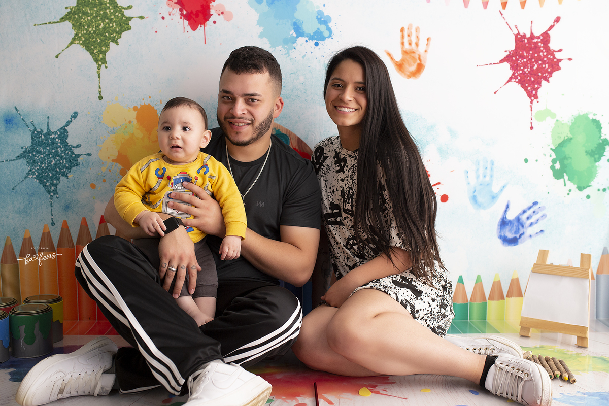 os dindos também participaram do ensaio do bebe