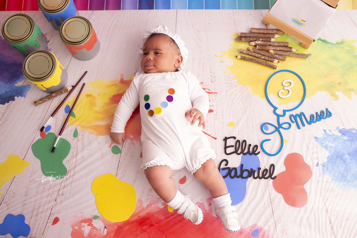 no ensaio de bebes, usamos o nome e o numero para representar o mes da criança