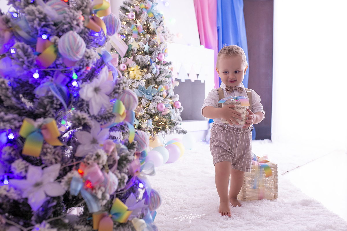 no ensaio infantil usamos o tema natalino