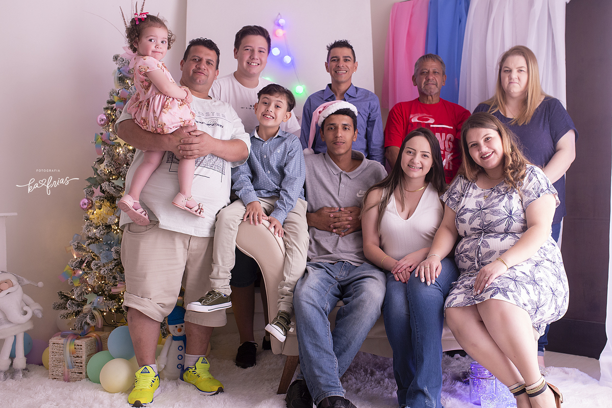 a familia toda participou do ensaio de natal