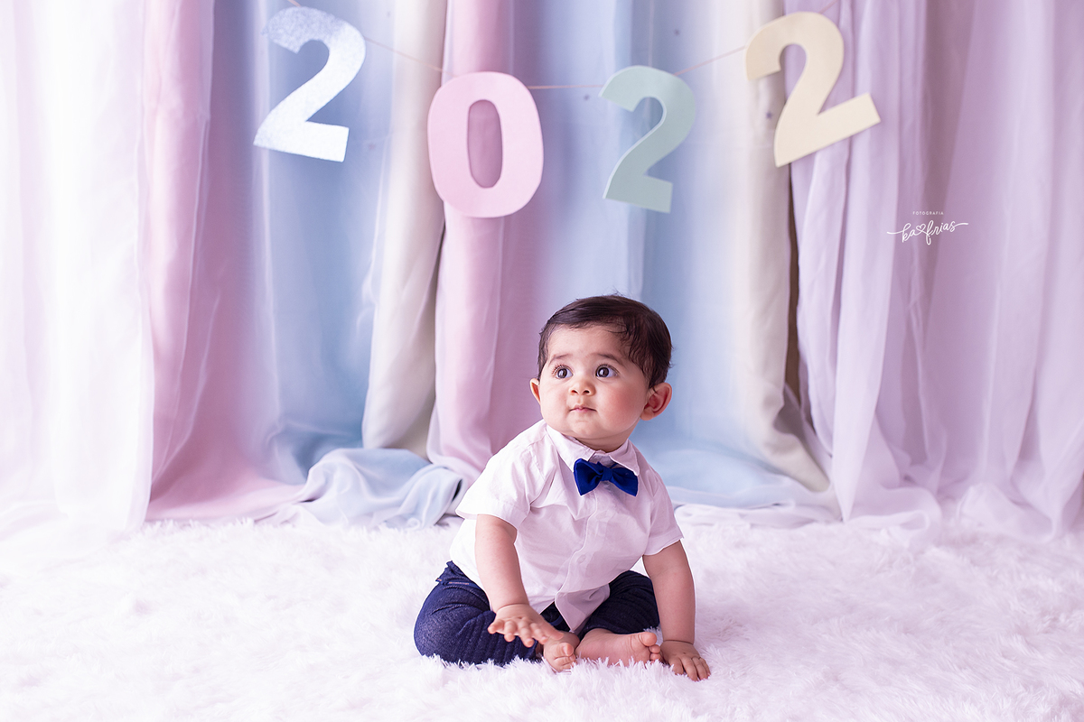 no ensaio infantil usamos o cenario de ano novo