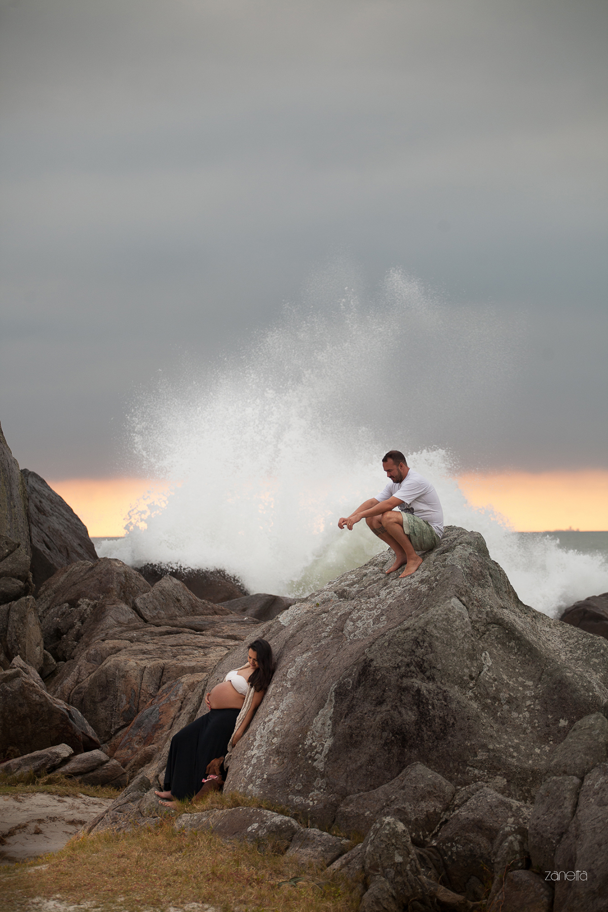 Ensaio Gestante Florianópolis- ensaio casal-gestante-praia