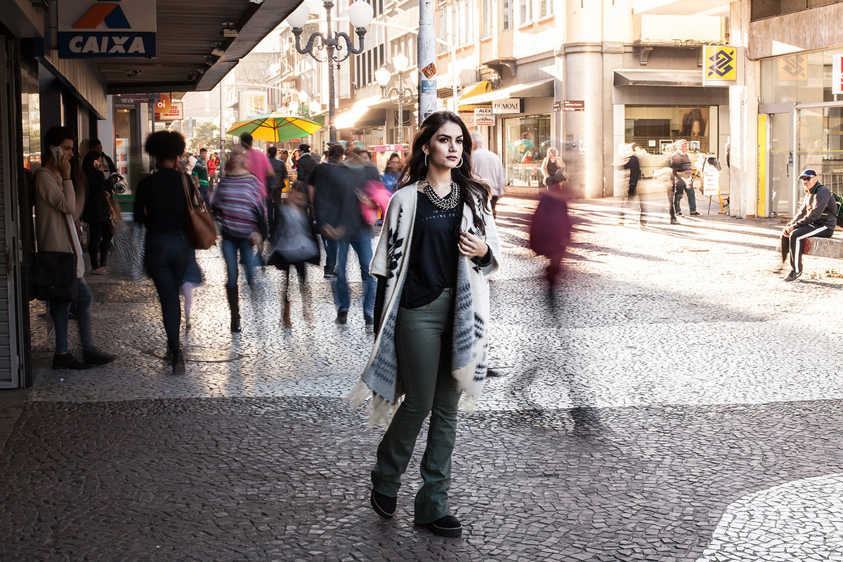 Ensaio fashion no centro de Florianopolis com Bruna Silveira