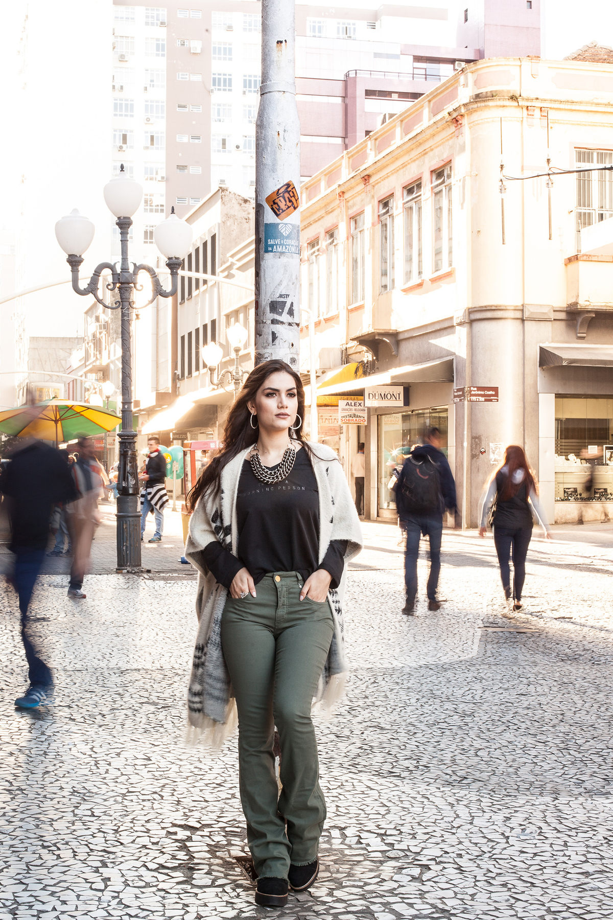 Ensaio fashion no centro de Florianopolis com Bruna Silveira