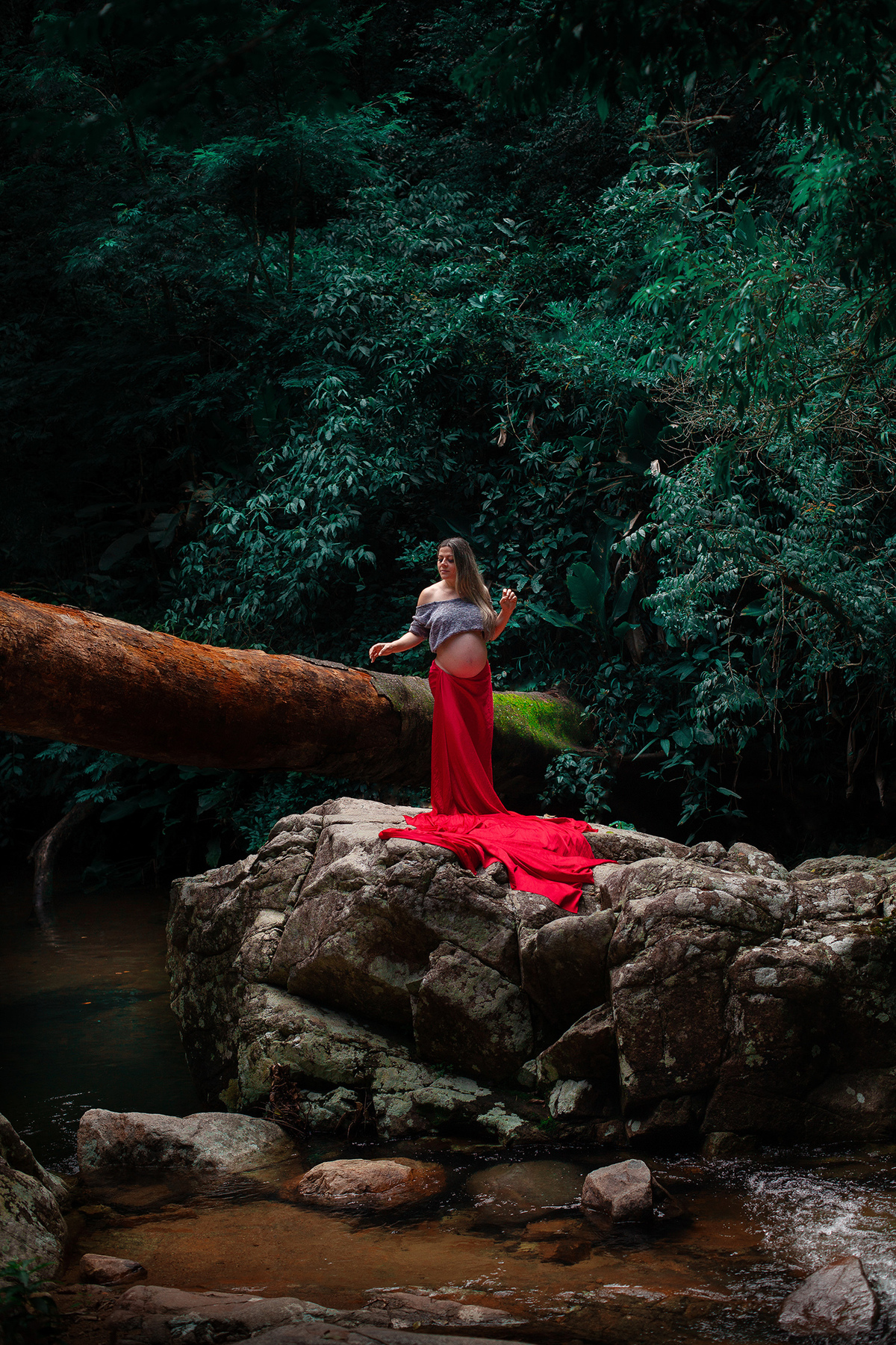 Ensaio gestante na natureza em Florianópolis