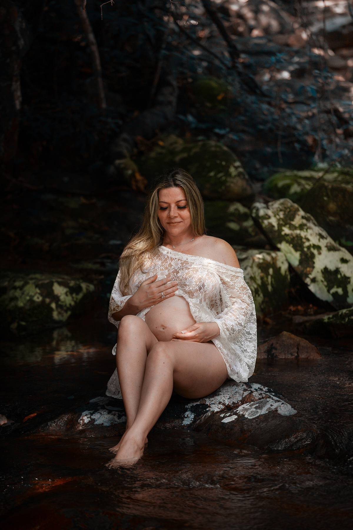 Ensaio gestante na natureza em Florianópolis