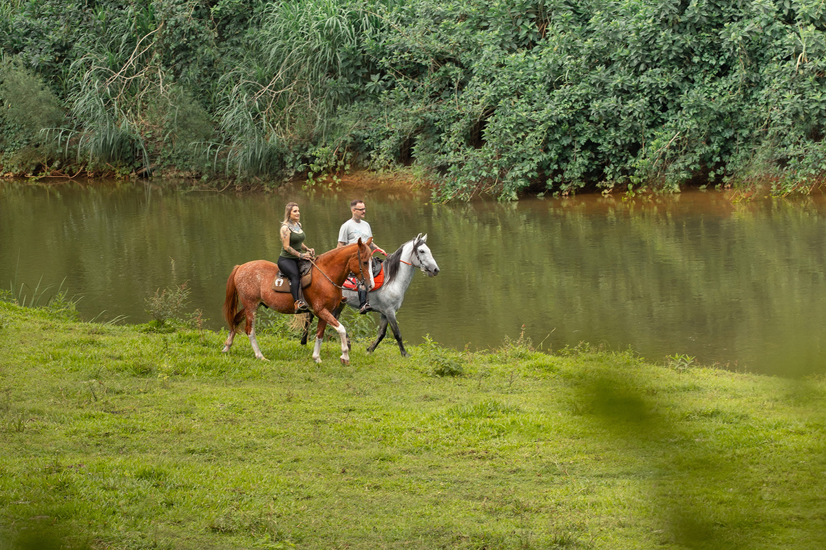 Ensaio de casal ( Ana Claudia Bus e Ivo Tattoo) em Brusque com cavalos por Ricardo Zanetta