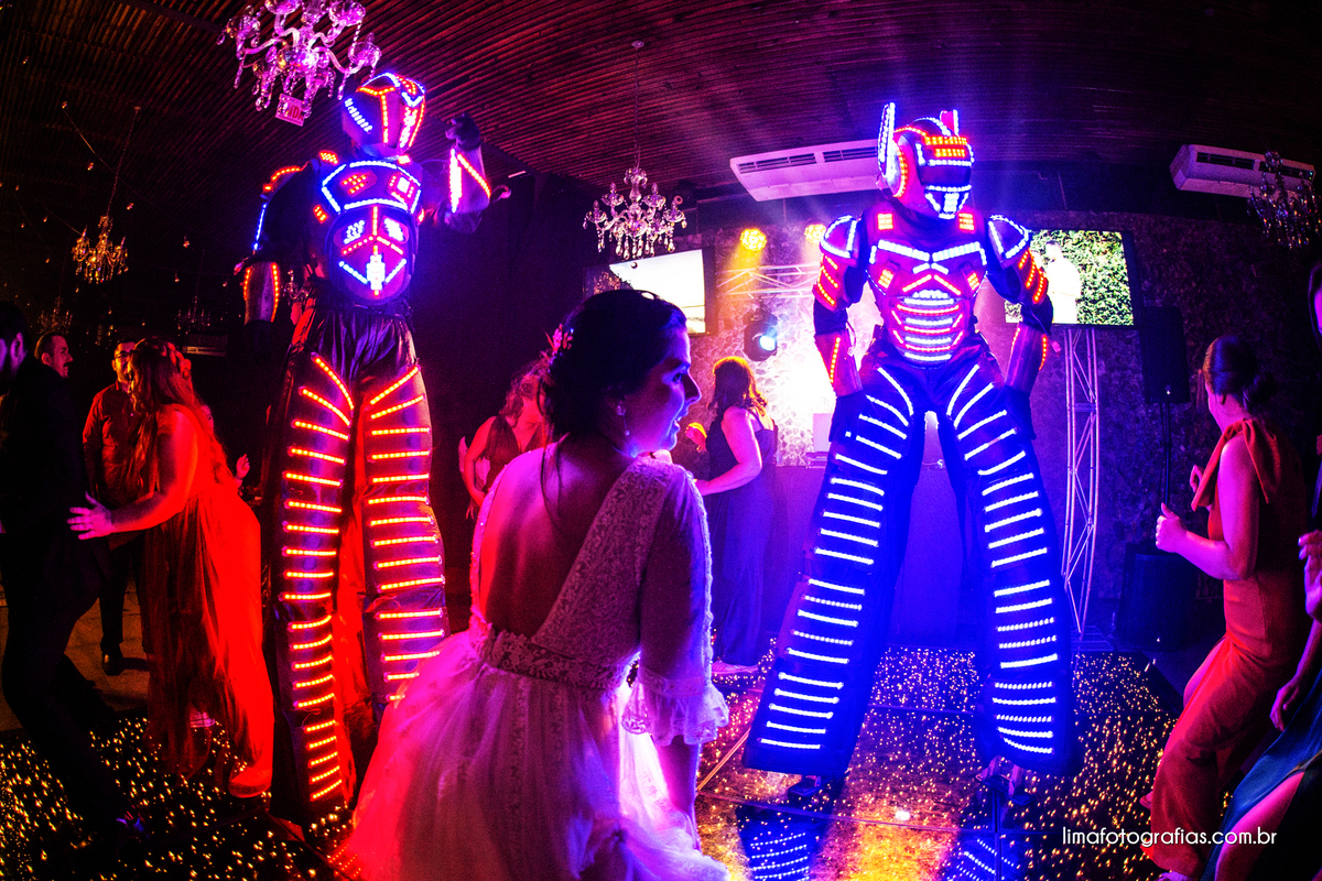 festa de casamento robo de led