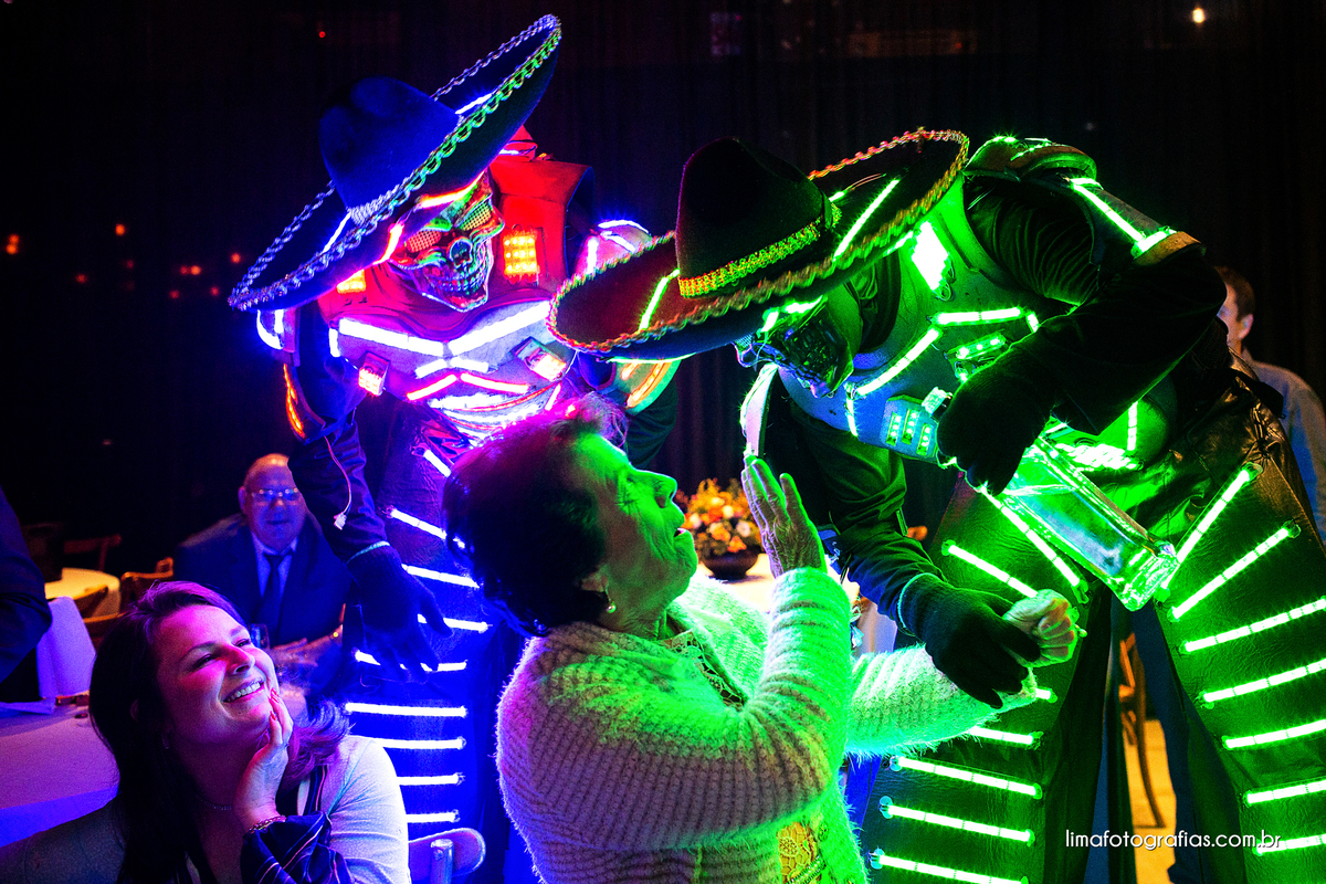 festa de casamento robo de led tequila
