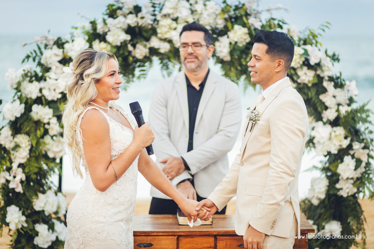 casamento na praia, votos da noiva