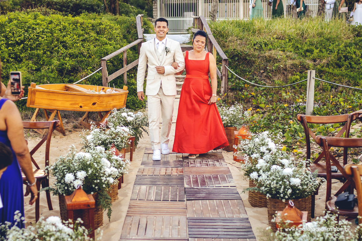 casamento na praia, entrada do noivo