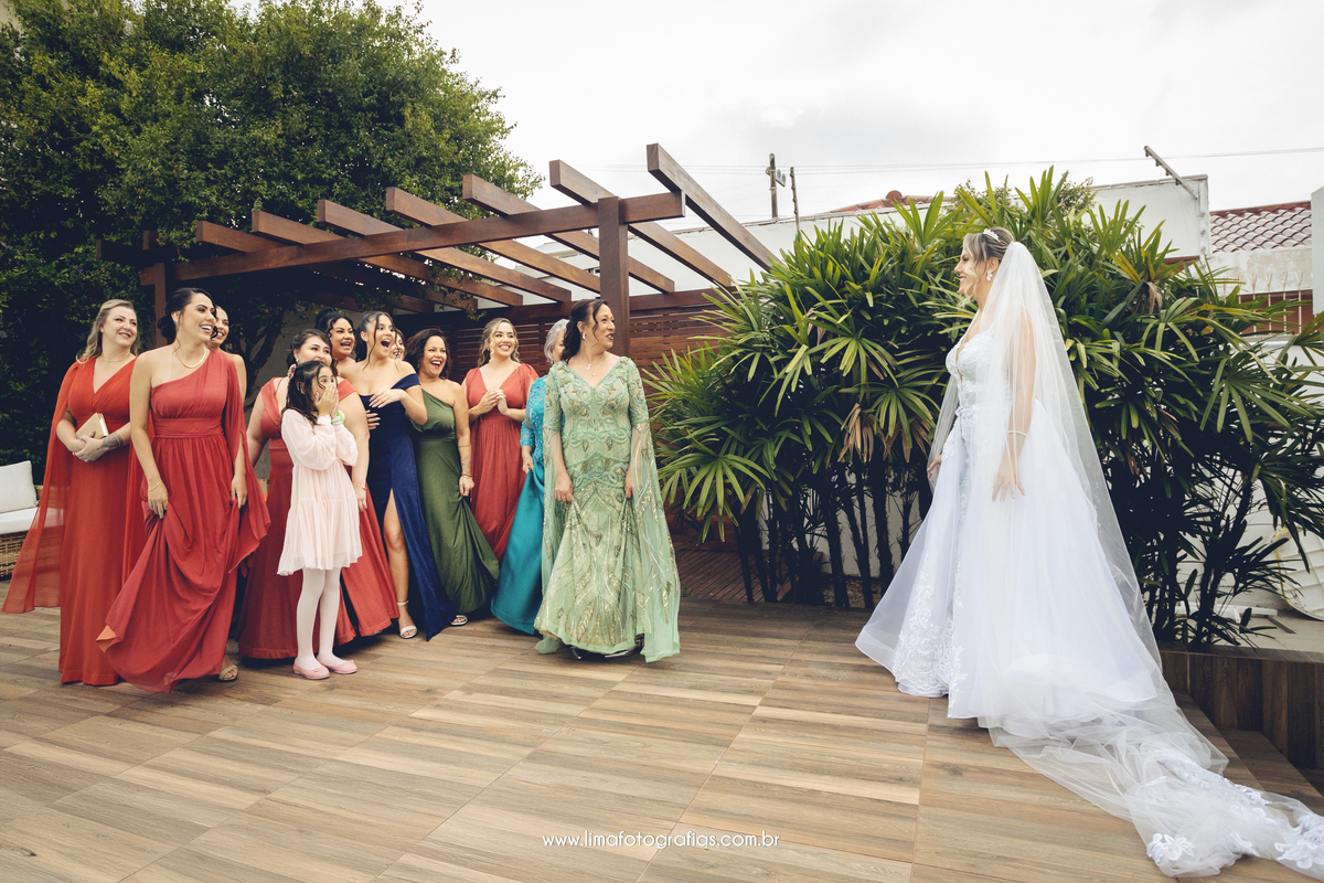 first look casamento com madrinhas