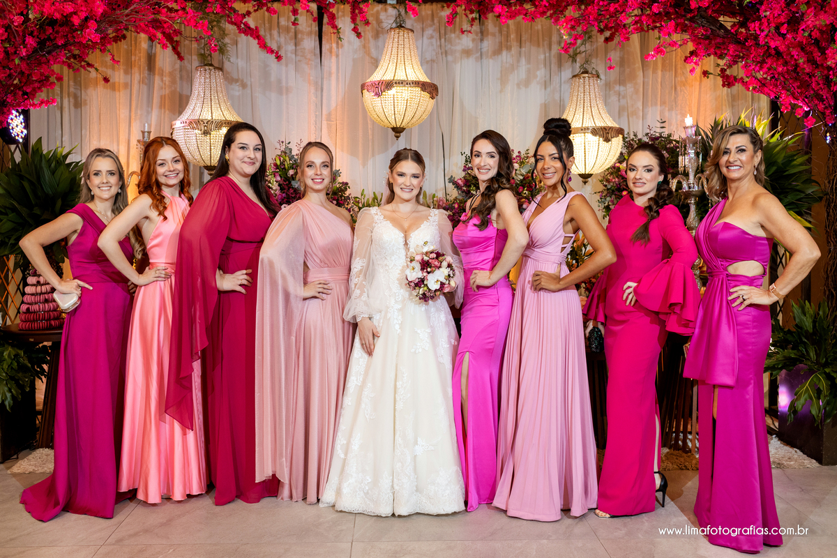 casamento, fotos com madrinhas