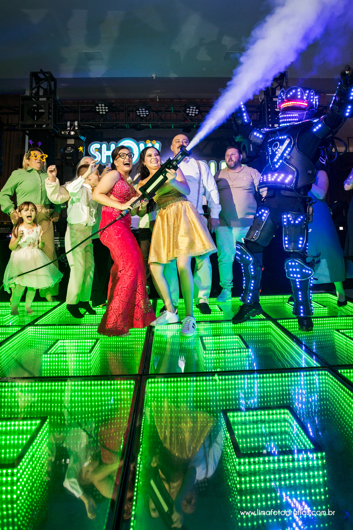 festa de 15 anos, robo de led