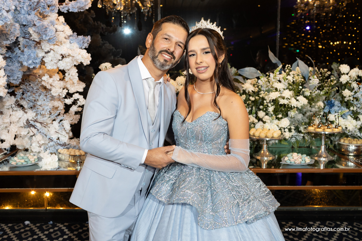 foto com o pai, festa de 15 anos