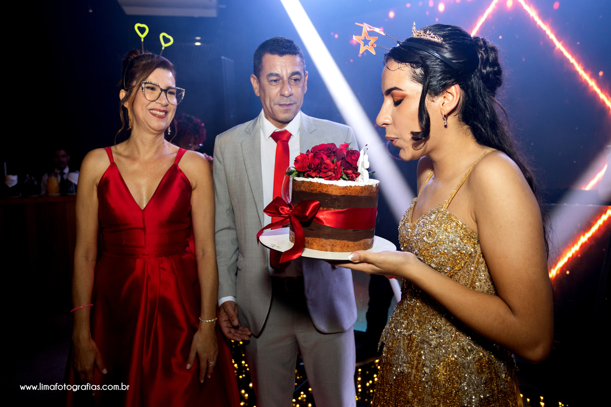 festa de 15 anos,  momento do parabéns