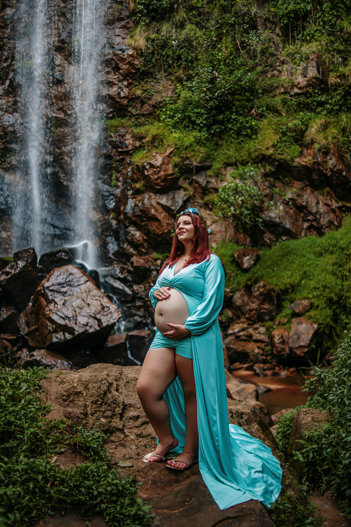 ensaio gestante cachoeira 