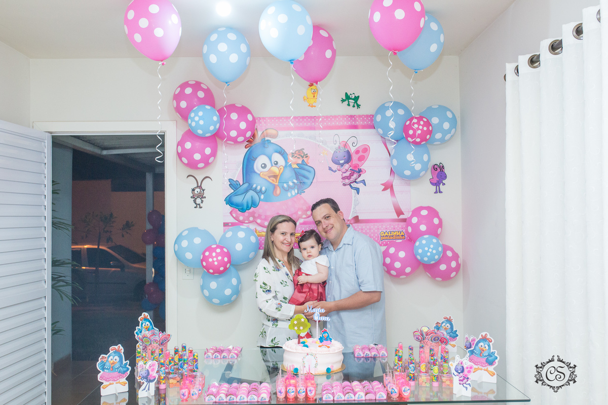 aniversário 1 ano maria clara de galinha pintadinha uberaba família feliz