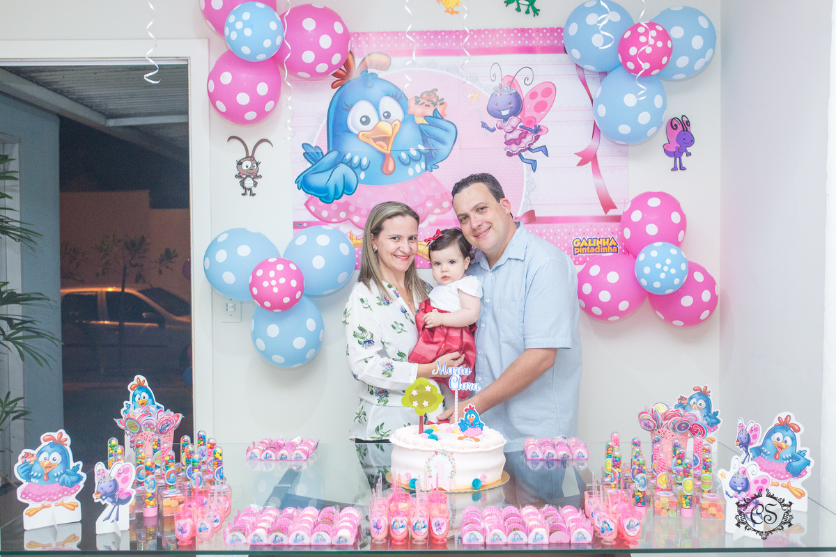 aniversário 1 ano maria clara de galinha pintadinha uberaba casal feliz 