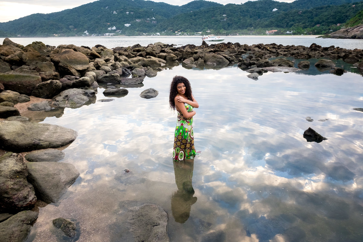 Ensaio debutante Ana Flávia céus mar e lagoa Praia das Conchas Guarujá Alice Casaes Fotografia